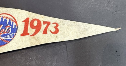 Vintage 1973 NY Mets World Series Champs Roster Phantom Pennant Willie Mays Rare