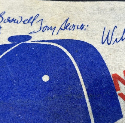 Vintage 1973 NY Mets World Series Champs Roster Phantom Pennant Willie Mays Rare