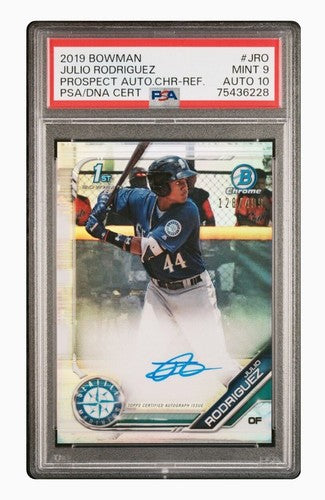 2019 Bowman Chrome Julio Rodriguez Refractor PSA 9 10 Auto /499 Mariners Rookie