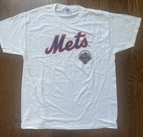 NEW YORK METS 50TH ANNIVERSARY PEPSI T Shirt LAUNCH MEN'S Sz XL NEW Heavy Cotton