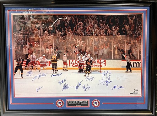 1994 Rangers Signed 24x36 Framed Photo SC Champs 0 Seconds Messier Auto Steiner