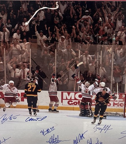 1994 Rangers Signed 24x36 Framed Photo SC Champs 0 Seconds Messier Auto Steiner