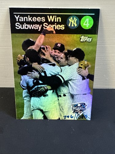 2000 Topps Ny Yankees Win Subway series #4 SSP RARE INSERT Refractor /1000