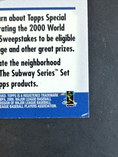 2000 Topps Ny Yankees Win Subway series #4 SSP RARE INSERT Refractor /1000