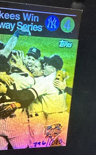 2000 Topps Ny Yankees Win Subway series #4 SSP RARE INSERT Refractor /1000