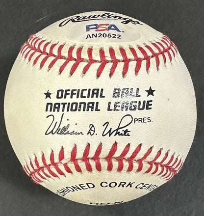 Willie Mays Signed Official NL Baseball NY SF Giants Clean Dark Auto PSA COA HOF