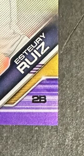 2018 Bowman Chrome 1st Esteury Ruiz Mint Auto Rookie Card RC /250 Purple A’s