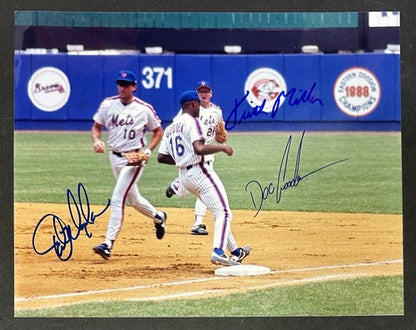 Dwight Gooden Magadan Miller Signed 8x10 Type 1 Original Photo Mets Auto CBM COA