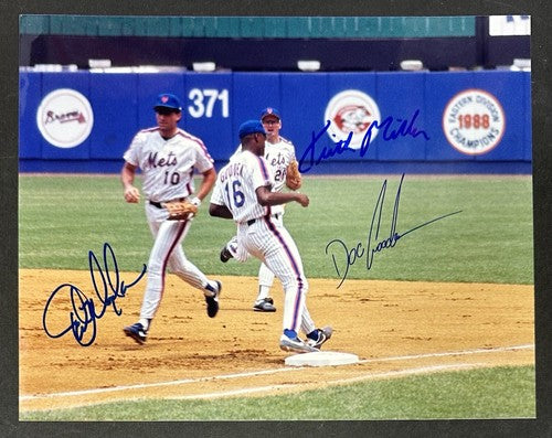 Dwight Gooden Magadan Miller Signed 8x10 Type 1 Original Photo Mets Auto CBM COA
