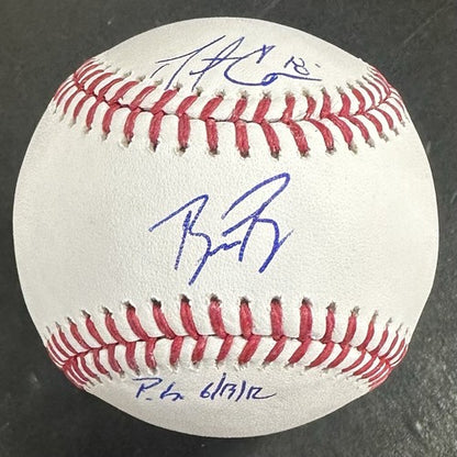 Matt Cain & Buster Posey Signed Perfect Game Battery Baseball Pg Auto MLB Coa