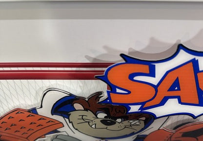 Taz Tasmanian Devil Looney Tunes NY Islanders Framed 3D Pucks & Stick Photo Art