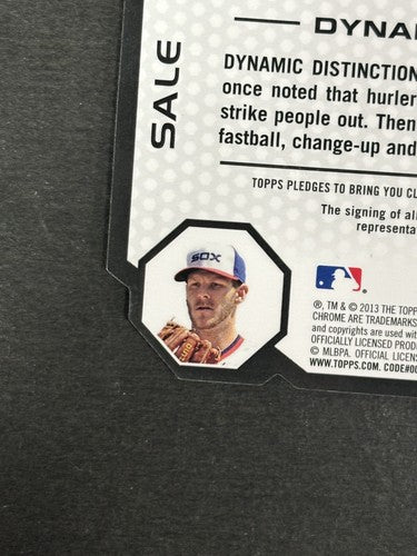Chris Sale 2013 Topps Chrome Dynamic Skill Die-Cut Auto 2/25 Braves White Sox NM