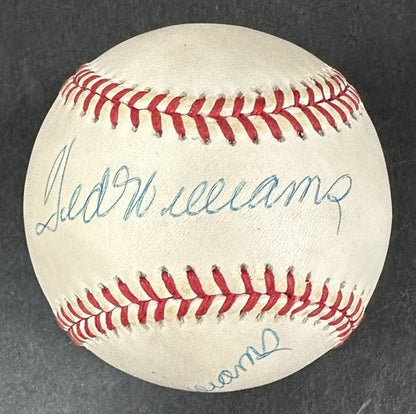 Ted Williams Signed 2x Official AL Baseball Boston Red Sox #9 Auto PSA LOA HOF