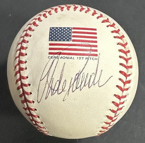 Jorge Posada Signed Official 2001 WS Baseball NY Yankees Auto 9/11 USA Flag PSA