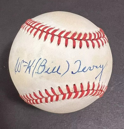 WH Bill Terry Signed Official NL Baseball Bold Auto NY Giants PSA Coa Hof 401 BA