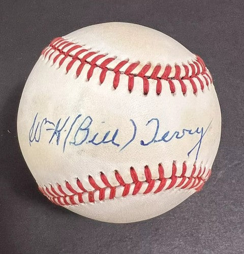 WH Bill Terry Signed Official NL Baseball Bold Auto NY Giants PSA Coa Hof 401 BA