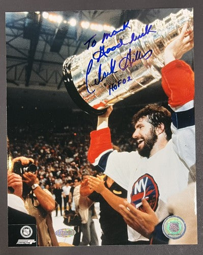 Clark Gillies Signed Islanders 8x10 CUP Photo To Mark Good Luck Hof Auto Steiner