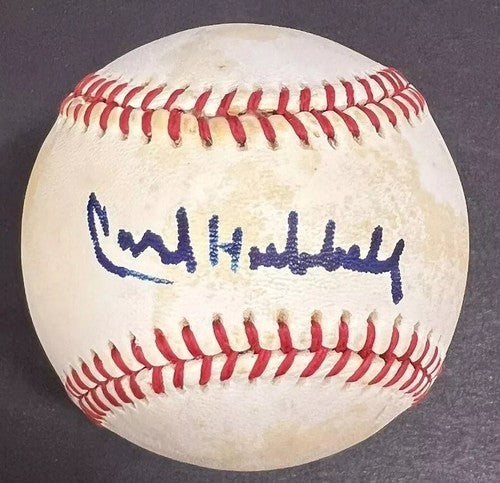 Carl Hubbell Signed Official NL Baseball NY Giants Bold Autograph PSA COA HOF