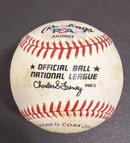 Carl Hubbell Signed Official NL Baseball NY Giants Bold Autograph PSA COA HOF
