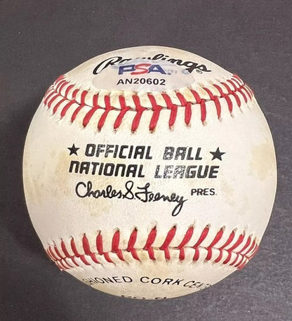 Carl Hubbell Signed Official NL Baseball NY Giants Bold Autograph PSA COA HOF