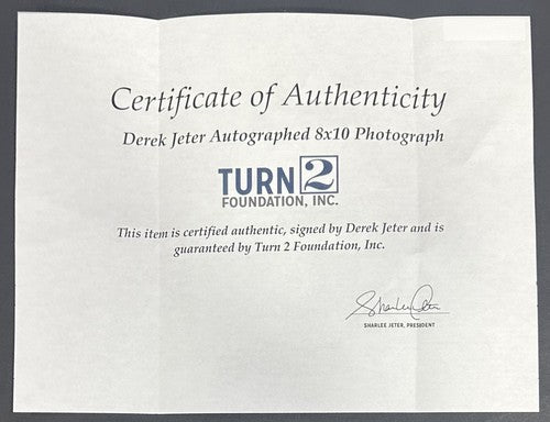Derek Jeter Signed 8x10 Framed HOF Induction Photo NY Yankees Auto Turn 2 COA