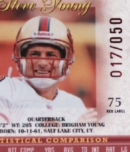 1998 Topps Gold Label Class 2 Red Steve Young #75 49ers /50 Psa 8 Mint Hof Pop 3