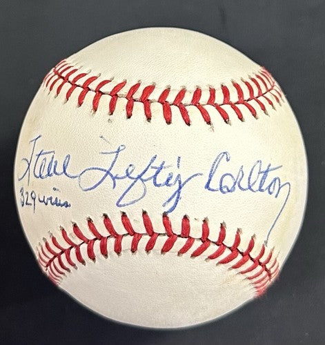 Steve Carlton Signed Official NL Baseball Phillies Lefty 329 Wins Auto PSA HOF