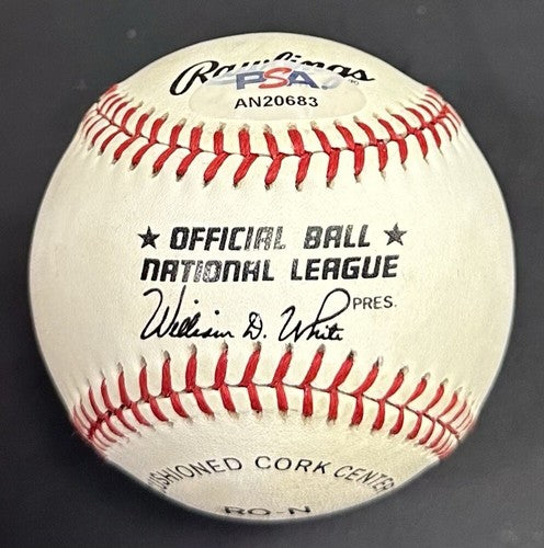 Steve Carlton Signed Official NL Baseball Phillies Lefty 329 Wins Auto PSA HOF