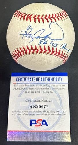 Gary Carter Signed Official NL Baseball NY Mets 86 WS Champs Bold Auto PSA HOF