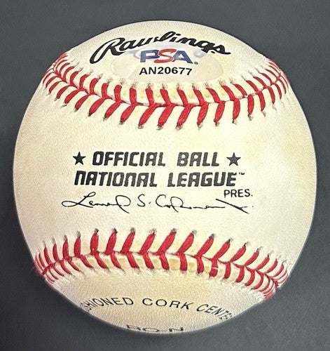 Gary Carter Signed Official NL Baseball NY Mets 86 WS Champs Bold Auto PSA HOF
