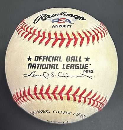 Gary Carter Signed Official NL Baseball NY Mets 86 WS Champs Bold Auto PSA HOF