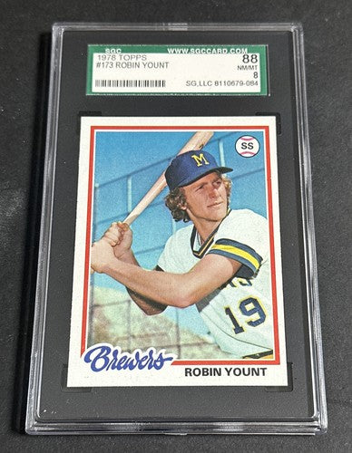1978 Topps Card #173 Robin Yount BREWERS SGC 8 Mint Razor Sharp Clean Hof