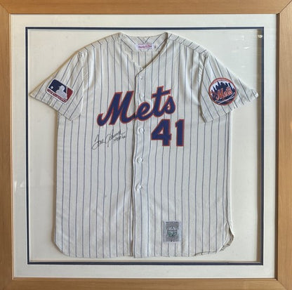 Tom Seaver Signed Framed M & Ness Authentic NY Mets Wool Jersey HOF 92 Auto COA