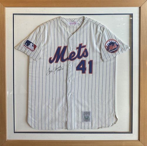 Tom Seaver Signed Framed M & Ness Authentic NY Mets Wool Jersey HOF 92 Auto COA