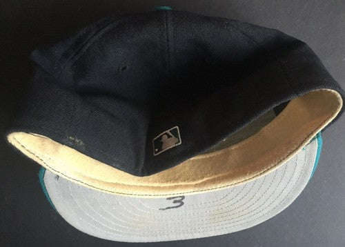 Alex Rodriguez Signed #3 Game used Mariners 1995 rookie Hat Auto W/Millcreek Coa