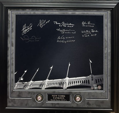 NY Yankees Stadium WS MVPs Signed 20x24 Framed Photo Rivera Ford Auto Fanatics
