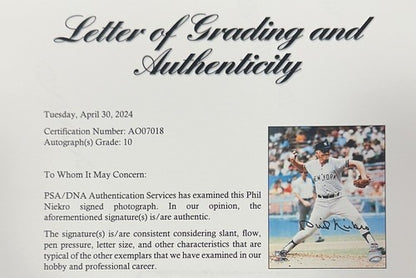 Phil Niekro Signed 8x10 Photo New York Yankees PSA 10 Gem Mint Autograph LOA HOF