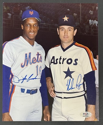 Nolan Ryan Dwight Gooden Signed 8x10 Photo Mets Astros PSA 10 Gem Mint Auto LOA