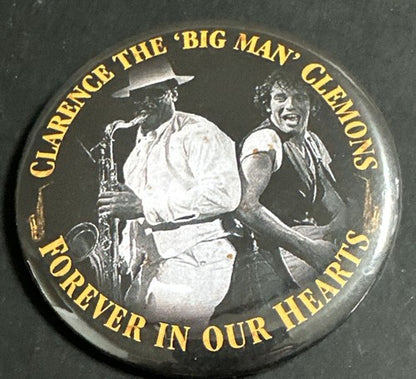 Bruce Springsteen Clarence Clemons Forever In Our Hearts Pinback Button 3” Mint