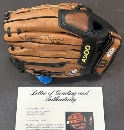 Mariano Rivera Signed Wilson A500 Game Glove Yankees PSA 10 Gem Mint 42 Auto HOF
