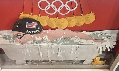Michael Phelps 2008 Beijing Olympics 8 Gold Medal Framed 3D Paper Art Nussbaum
