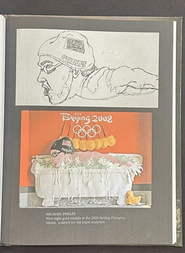 Michael Phelps 2008 Beijing Olympics 8 Gold Medal Framed 3D Paper Art Nussbaum