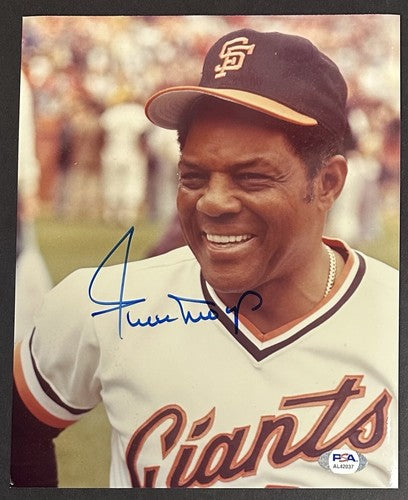 Willie Mays Signed 8x10 Vintage Color Photo SF Giants Bold Autograph PSA COA HOF