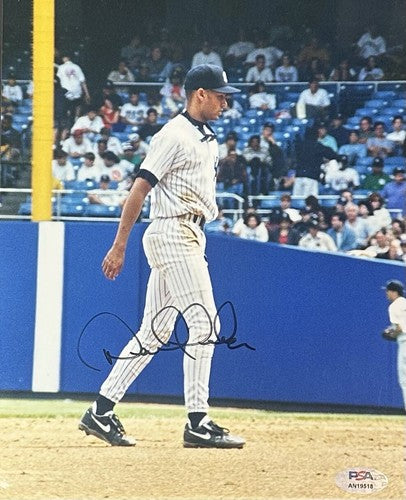 Derek Jeter Signed 8x10 Framed Photo Mint Rookie 1995 Auto Yankees PSA COA HOF