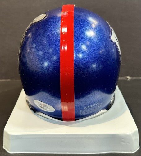 Justin Tuck Signed Giants Speed Super Bowl XLVI Logo Mini Helmet #91 Auto PSA