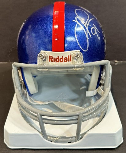 Justin Tuck Signed Giants Speed Super Bowl XLVI Logo Mini Helmet #91 Auto PSA