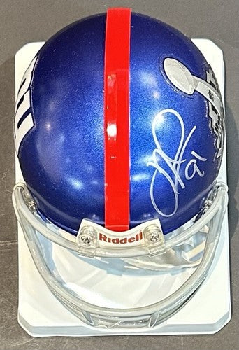 Justin Tuck Signed Giants Speed Super Bowl XLVI Logo Mini Helmet #91 Auto PSA