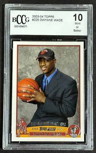2003-04 Topps #225 Dwyane Wade Rookie Card RC Bccg 10 Gem Mint Beckett Heat HOF