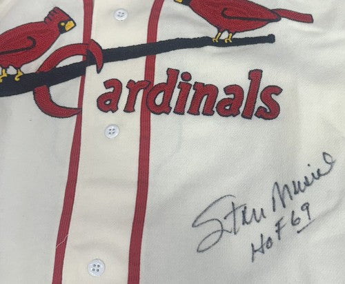 Stan Musial Signed Cardinals M+Ness Authentic 1944 Wool Jersey HOF 69 Auto PSA