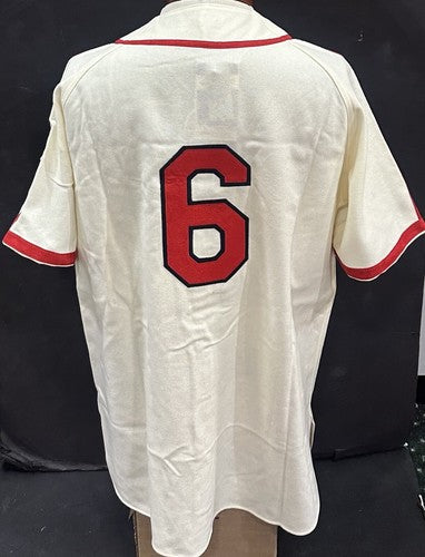 Stan Musial Signed Cardinals M+Ness Authentic 1944 Wool Jersey HOF 69 Auto PSA